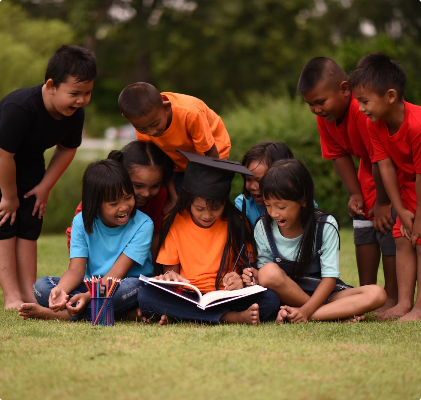 Children studying