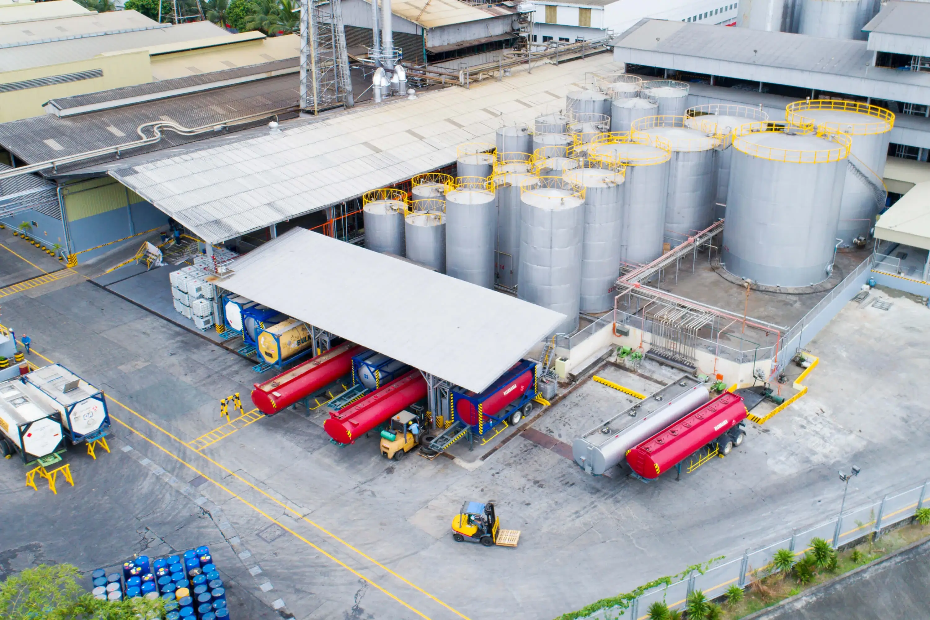 Chemrez factory top view with tank containers