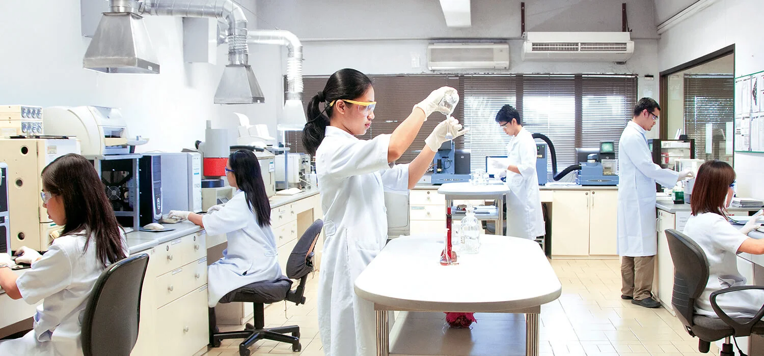 Laboratory scientists conducting experiments